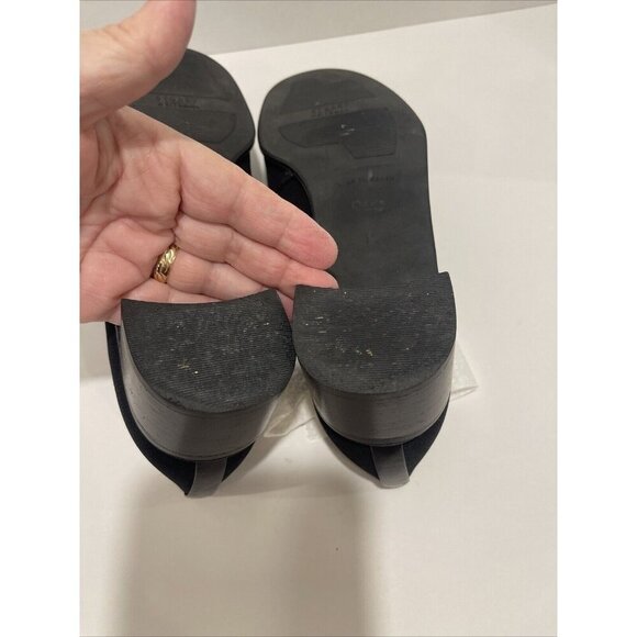 Stuart Weitzman Women's Black Lace-up Shoes Block Heel Fabric Gore-Tex Size 9 B - Picture 6 of 16